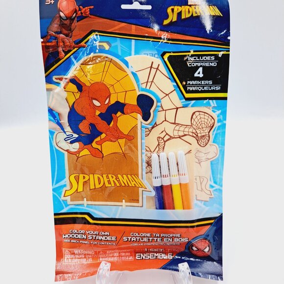 Marvel Avenger Spiderman Water Cap Flyer & Spiderman Wood Craft Stocking Stuffer - Picture 3 of 9